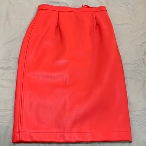 Pleather red Collectif  pencil skirt